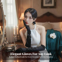 2 Pieces Long transparent Gloves Stretchy Fit design Accessory Elbow Length for Women