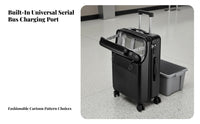 USB Charging Port Frontentry Suitcase Laptop Sleeve Rolling Luggage Combination Lock Carry-on Bag Dedicated Electronics Compartment for Travelers, Business Professionals, Airports, Vacation, Short Break Getaways, Short Trips