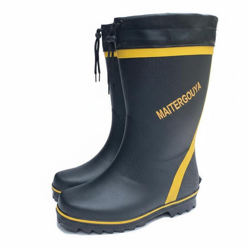 Easy On & Remove men's Wide Calf Rain Boots Breathable Lining Extra Wide Waterproof Work Boots Lightweight for Farmers, Workers, Outdoor