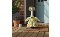 2 Pieces Floral Goose Dress Set Includes Matching Hat Lawn Ornament Apparel