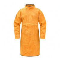 Cowhide Weld Coat Unlined Resistant Leather Jacket Long Sleeves