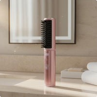 Wireless Straightening Brush Rapid Heating Negative Ionic Hair Straightener