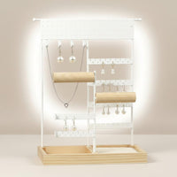 Multi-Tier Jewelry Rack Two-Way-Axis Necklace Display Holder Space-Saving