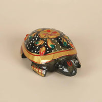 Golden Pyrite Turtle Statue Detailed Sculpting Pyrite Turtle Figurine for Office