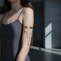 Cuff Bracelet with Chains Adjustable Jewelry Minimalist for Festivals