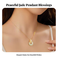 Wheat Ear Peace Buckle Charm Elegant Design Faux Jade Donut Necklace for Women