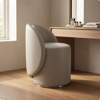Upholstered Vanity Stool Minimalist Low-Back Vanity Chair Upholstered Makeup Chair Padded Seat Dressing Stool Backrest Support