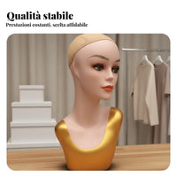 Hairpiece Display Head Form Long-Lasting Female Mannequin Head Glossy Finish