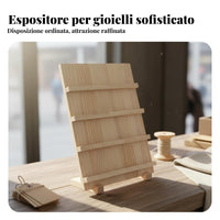 Earring Card Holder Stand Large Capacity Wooden Jewelry Display Rack