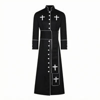 Button-down Clergy Robe Straight Silhouette Button-Front Robe Elegant Design