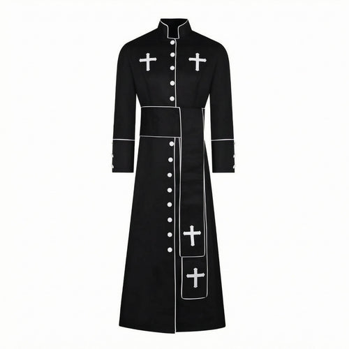 Button-down Clergy Robe Straight Silhouette Button-Front Robe Elegant Design