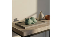 Minimalist Design Sandstone Cat Figurine Good Luck Charm Cute Cat Sculpture Handheld Size for Office, Bookshelf, Tea Table