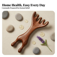 Sandalwood Meridian Comb Portable Five-Prong Head Massager for Spa, Travel