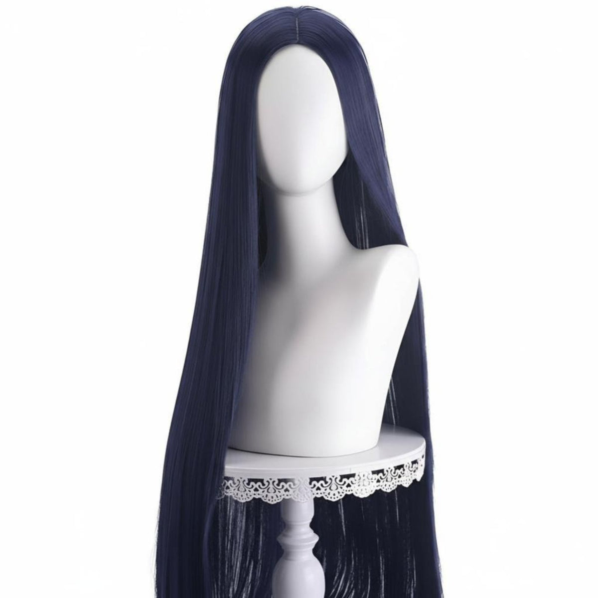 Cosplay Wig, Long Straight Black Hair, Middle Part, High Temperature Fiber, Unisex, Multiple Colors