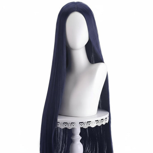 Cosplay Wig, Long Straight Black Hair, Middle Part, High Temperature Fiber, Unisex, Multiple Colors