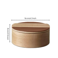 Solid Wood Storage Box Compact Size Round Wood Storage Box Rustic Design