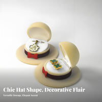 Multi-Functional Interior Cowboy Hat Band Box Creative Design Flocked Hat Jewelry Case Compact & Portable for Proposal, Wedding, Anniversary