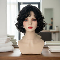 Hairpiece Mannequin Head Natural Makeup Female Bust Mannequin Glossy Skin Tone