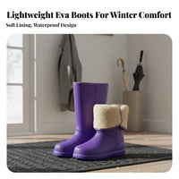 Waterproof Women's Rain Boots Comfortable Drawstring Winter Boots Easy On and Remove for Adults, Rainy Days, Commuting, Gardening