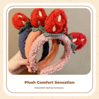 Plush Strawberry Headband, Cute Hair Accessories, Kids Party