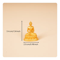 Miniature Golden Buddha Statue Feng Shui Sitting Buddha Statue Serene for Travel