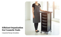With Wheels 5-Drawer Salon Station Multi-Function 5-Drawer Stylist Station Multipurpose Beauty Trolley Universal Pulley for Hairdressers, Nail Technicians, Barbershop, Medical Practice, Workshop, Home