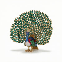 Peacock Trinket Box Desktop Jewelry Box with Hinge Ornamental for Dresser, Women