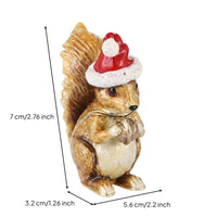 Decorative Hinged Opening Santa Hat Squirrel Box Squirrel Jewelry Box