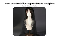 blossom mesh covering headpieceband dark & design headpiecedress Lightweight for Cosplay occasions, Women
