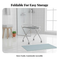 Foldable over-Toilet Commode Removable container with Lid Triple-function Bedside Commode