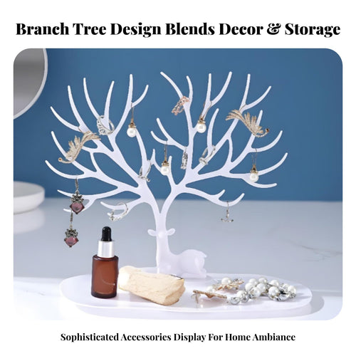 Decorative Design Horn Jewelry Tree Multi-Functional Deer Jewelry Display Stand Easy Reach Storage for Women, Girls, Bedroom, Dresser Top