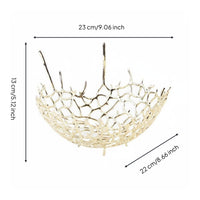 Metal Wire Fruit Bowl Easy to Golden Finish Wire Decorative Bowl Space Saving Household Decor for Living Room
