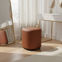 Makeup Chair with Wheels Soft Padded Seat Storage Ottoman Stool for Bedroom