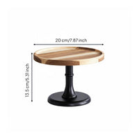 Wooden Pedestal Cake Stand Multi-Design Round Dessert Display Platter Sturdy