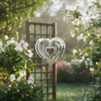 Heart Wind 3D Rotating Heart Wind Chime Easy to Hang for Garden, Balcony