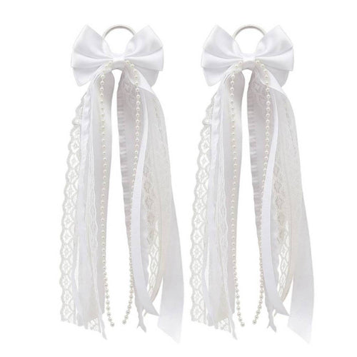 Decorative Boot Ornament Pearl Bead Strands Ribbon Boot Ornament Layered