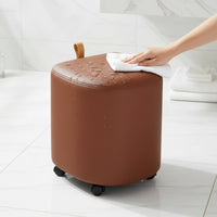 Makeup Chair with Wheels Soft Padded Seat Storage Ottoman Stool for Bedroom