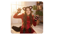 Cat Ears and Tail Set Customizable Fit Animal Cosplay Accessories Lightweight Soft Pile Animal Costume Set for Kids, Women, Halloween, Parties