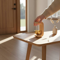 Entryway Brass Bell Solid Wood Wooden Frame Door Chime Minimalist Design