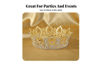 Gold King Crown Regal Design men's King Crown Gender-Neutral Jeweled Tiara Ornate Detailing Sturdy Build for Actors, Pageants