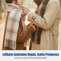 Winter Plaid Scarf, Unisex, Thick Imitation Cashmere, Warm Gift Box