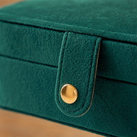 Velvet Jewelry Box Compact Jewelry Box with Snap Button Multi-Compartment