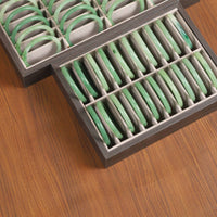 20-Slot Bracelet Tray Wood-Grain Bracelet Organizer Tray Textile-Lined