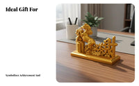 Business Opening Gift Feng Shui Horse Ornament Traditional Design Horse with Wealth Statue Cultural Artistry for Office, Living Room, Shop