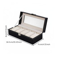 Multi-Compartment Watch Holder Clear View Lid Glass Top Watch Collection Box Individual Accessory Storage Dustproof Removable