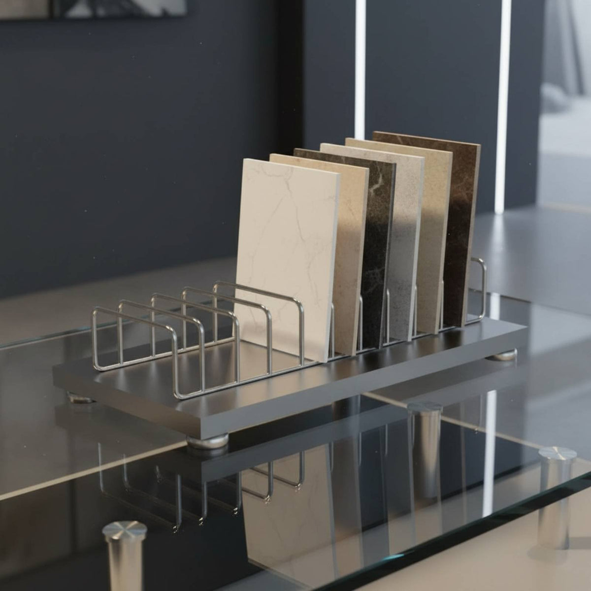 Tile Sample Display Stand Space Saving Tile Display Rack Stone Sample Stand Stable Design Stone Sample Holder for Retailers