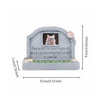 Resin Pet Tombstone Flower Decoration Feline and Dog Remembrance Plaque