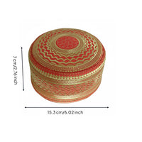 Chinese Prayer Hat, Red Gold Embroidery, Unisex