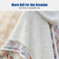 Ethnic Hooded Tassel Cape, Pullover Shawl, Women's Travel Scarf