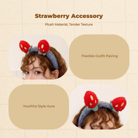 Plush Strawberry Headband, Cute Hair Accessories, Kids Party